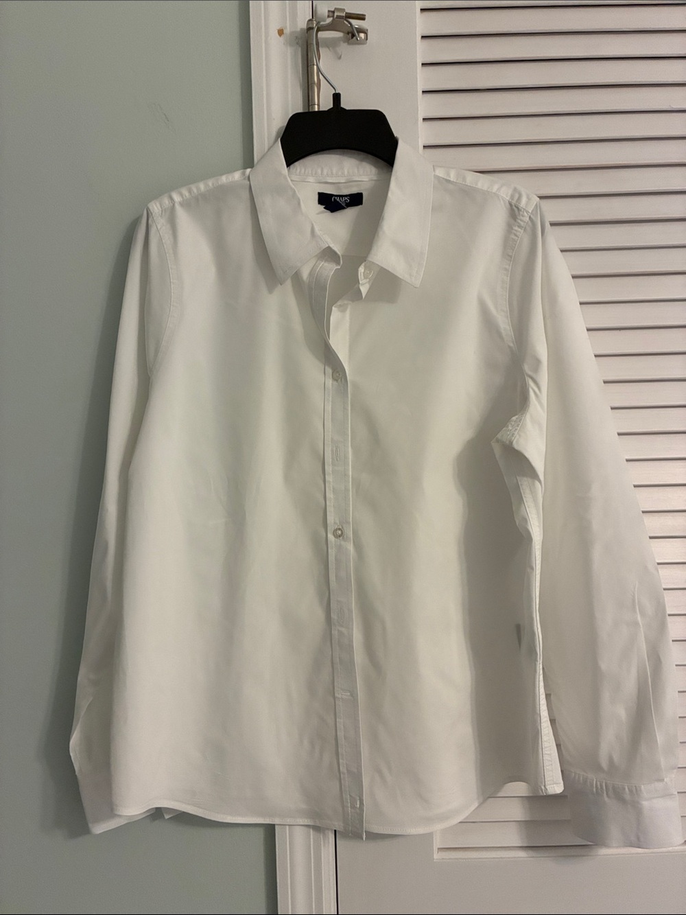 Chaps White Long-Sleeve Button-Front Blouse